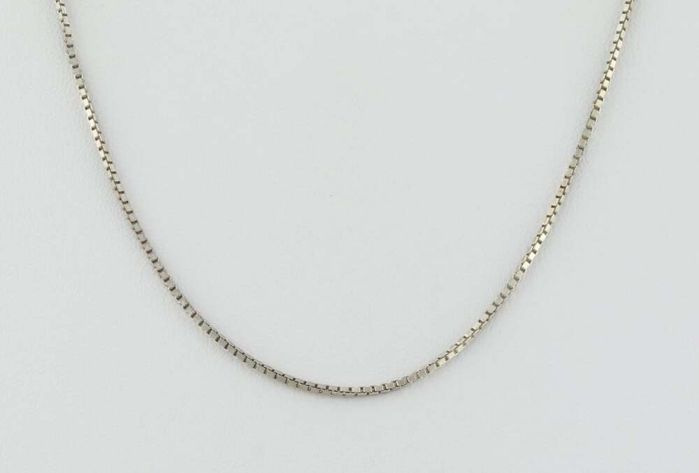 Sterling Silver Box Chain Necklace 24" 1.3mm